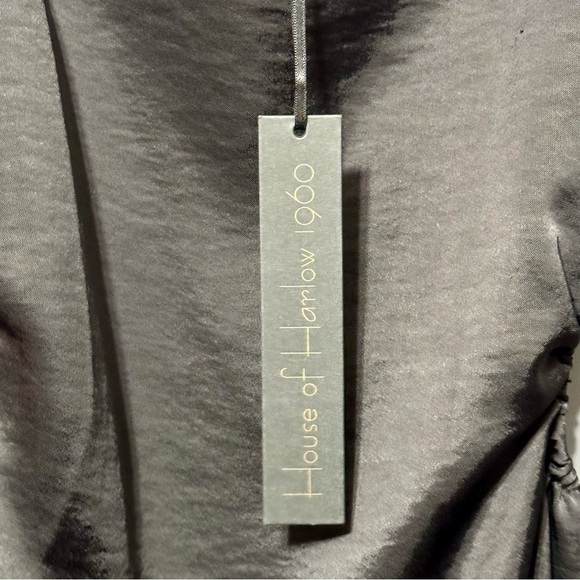 HOUSE OF HARLOW 1960 Satin Side Ruched Cutout Square Neckline Mini Slipdress - Picture 9 of 11